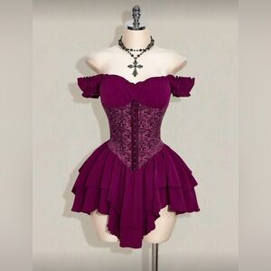 Purple Off-Shoulder Dress